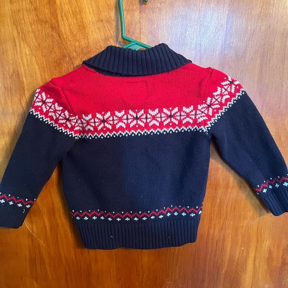 OshKosh B'gosh Boy's 4T Red White & Blue Nordic Cardigan Sweater - Picture 3 of 3